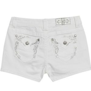 MISS ME JEAN SHORTS MID RISE WHITE SIZE 31 NEW wit